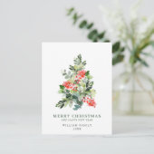 Budget Holly Berry Weihnachtsbaum Weihnachtskarte Postkarte (Stehend Vorderseite)