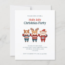 Budget Holly Jolly Weihnachts-Party Einladung