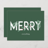 Budget Holly Merry Alles Grüne Ferienkarte (Vorne/Hinten)