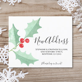 Budget Holly New Address Moving Announcement Card