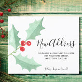 Budget Holly New Address Moving Announcement Card