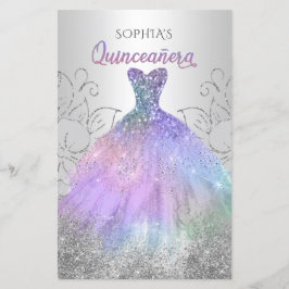 Budget Hologram Dress Quinceañera Einladung