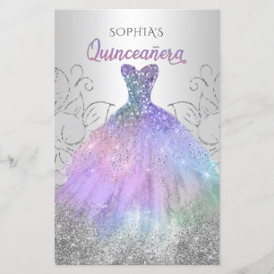 Budget Hologram Dress Quinceañera Einladung