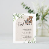 Budget Holy Cow Arch Farm Baby Dusche einladen (Stehend Vorderseite)