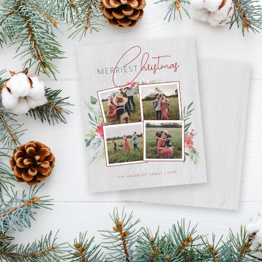 Budget Holz 4 Foto Collage Frohe Weihnachten