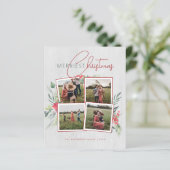 Budget Holz 4 Foto Collage Frohe Weihnachten (Stehend Vorderseite)