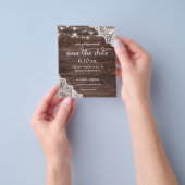 Budget Holz, Lace & Lights Save the Date V2 Foto Flyer (Gruppe)