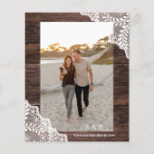 Budget Holz, Lace & Lights Save the Date V2 Foto Flyer (Hinten)