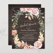 Budget Holz Rustikale Brautparty Flyer (Vorne/Hinten)