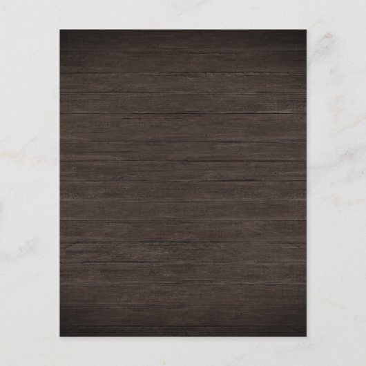 Budget Holz Rustikale Brautparty Flyer (Rückseite)