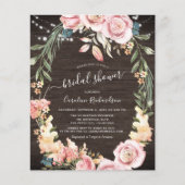 Budget Holz Rustikale Brautparty Flyer (Vorderseite)