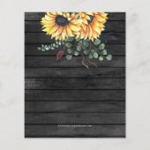 Budget Holz Sonnenblumen Brautdusche Einladung (Rückseite)