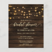 Budget Holz String Lichter Bridal Dusche Einladung (Vorderseite)