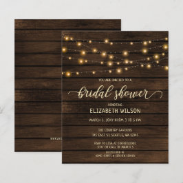 Budget Holz String Lichter Bridal Dusche Einladung