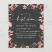 Budget Holzkohle Rosa Brautdusche Einladung (Vorderseite)