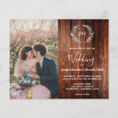 Budget-Holzscheune-Monogramm-Foto-Hochzeitseinladu Flyer (Vorne)