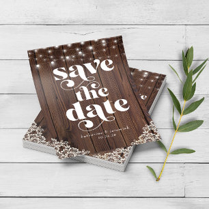 BUDGET-Holzzeichenbeleuchtung Save the Date PAPIER