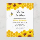 Budget Honey Brie to Bee Brautparty Einladung (Vorderseite)