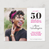 Budget Hot Pink Damask Muster 50. Geburtstag (Vorderseite)