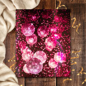 Budget Hot Pink Disco Ball Einladung Hochzeit Flyer