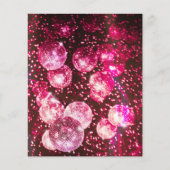 Budget Hot Pink Disco Ball Einladung Hochzeit Flyer (Vorne)