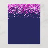 Budget Hot Pink Glitter Navy 18th Birthday Invite (Rückseite)