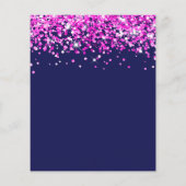 Budget Hot Pink Glitzer Navy Sweet 16 Einladung (Rückseite)