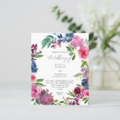 Budget Hot Pink & Navy Blue Floral Wedding (Stehend Vorderseite)