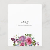 Budget Hot Pink & Navy Blue Floral Wedding (Rückseite)