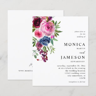 Budget Hot Pink & Navy Blue Floral Wedding 3