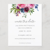 Budget Hot Pink & Navy Blue Save the Date Flyer (Vorne)