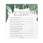 Budget How Well Do You Know the Bride Game Notepad Notizblock (Vorderseite)