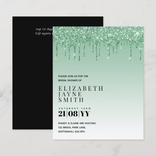 BUDGET Hübsch Girly Brautparty lädt Glitzer ein (Vorne/Hinten)