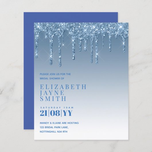 BUDGET Hübsch Girly Brautparty lädt Glitzer ein (Vorne/Hinten)