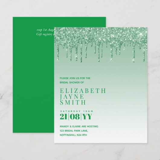 BUDGET Hübsch Girly Brautparty lädt Glitzer ein (Vorne/Hinten)