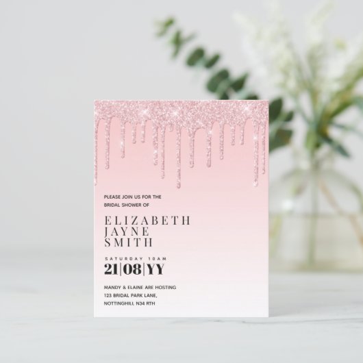 BUDGET Hübsch Girly Brautparty lädt Glitzer ein (Stehend Vorderseite)