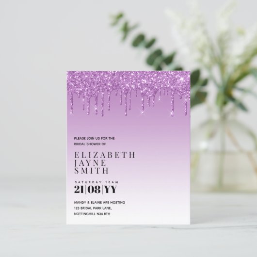 BUDGET Hübsch Girly Brautparty lädt Glitzer ein (Stehend Vorderseite)