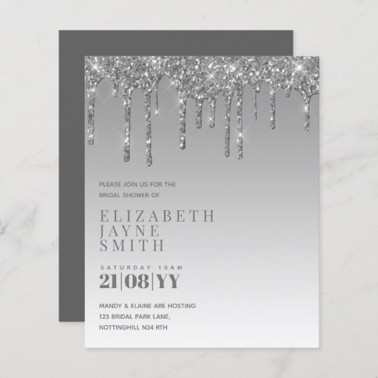 BUDGET Hübsch Girly Brautparty lädt Glitzer ein (Vorne/Hinten)