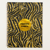 Budget Hübsch Girly Imitate Gold Glitzer Foil Glam Planer (Vorderseite)