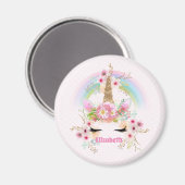 Budget Hübsch Girly Pink Unicorn Blumengift Magnet (Vorderseite/Rückseite)