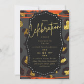 Budget Hübsch Girly Sweet16 Gold Animal Print Inv Einladung (Vorderseite)