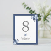 BUDGET Hübsch Gray Navy Blue Floral Hochzeit (Stehend Vorderseite)