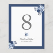 BUDGET Hübsch Gray Navy Blue Floral Hochzeit (Vorderseite)