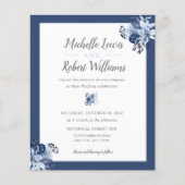 BUDGET Hübsch Gray Navy Blue Floral Hochzeit (Vorderseite)