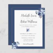 BUDGET Hübsch Gray Navy Blue Floral Hochzeit