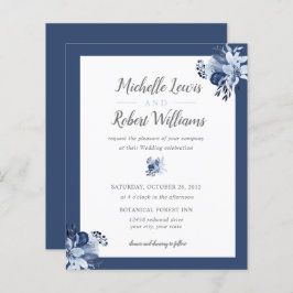 BUDGET Hübsch Gray Navy Blue Floral Hochzeit