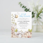 Budget Hummel Virtual Baby Dusche Einladung (Stehend Vorderseite)