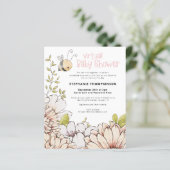 Budget Hummel Virtual Baby Dusche Einladung (Stehend Vorderseite)