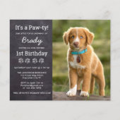 Budget Hund Geburtstag Custom Puppy Foto Einladung (Vorderseite)