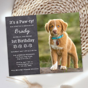 Budget Hund Geburtstag Custom Puppy Foto Einladung